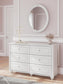 Kozlani  Upholstered Panel Bed, Dresser, Mirror And Nightstand