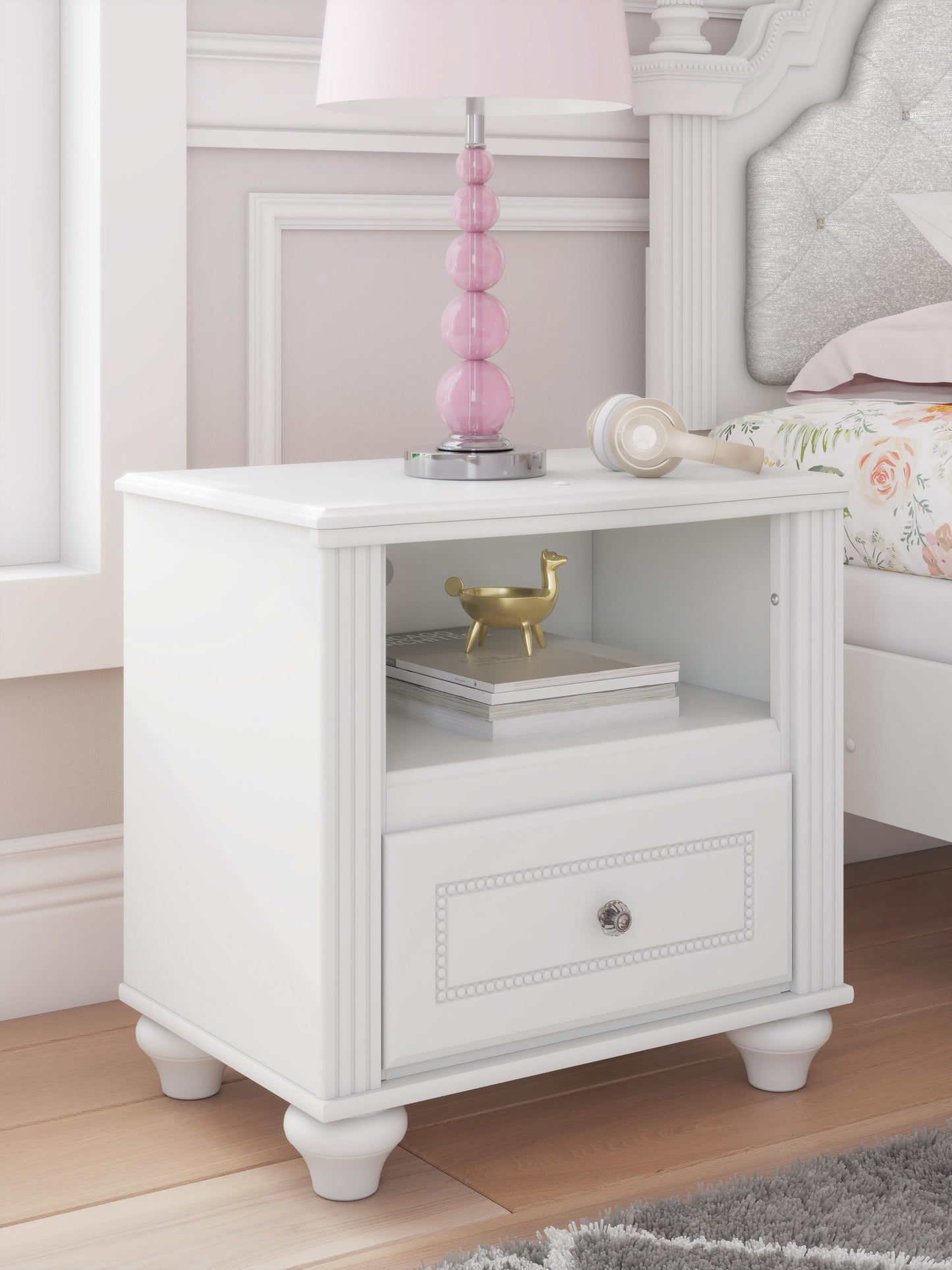 Kozlani  Upholstered Panel Bed, Dresser, Mirror And Nightstand