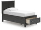 Lanolee  Panel Storage Bed, Dresser, Mirror And Nightstand