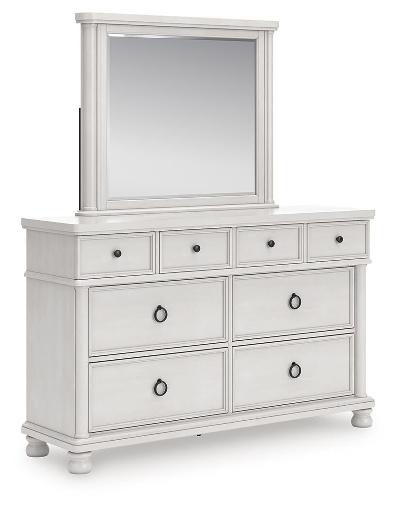 Rowlenstown  Poster Bed, Dresser, Mirror And Nightstand