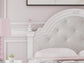 Kozlani  Upholstered Panel Bed, Dresser And Mirror