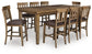 Urbinforte Counter Height Dining Table and 8 Barstools